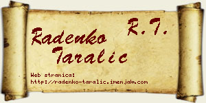 Radenko Taralić vizit kartica